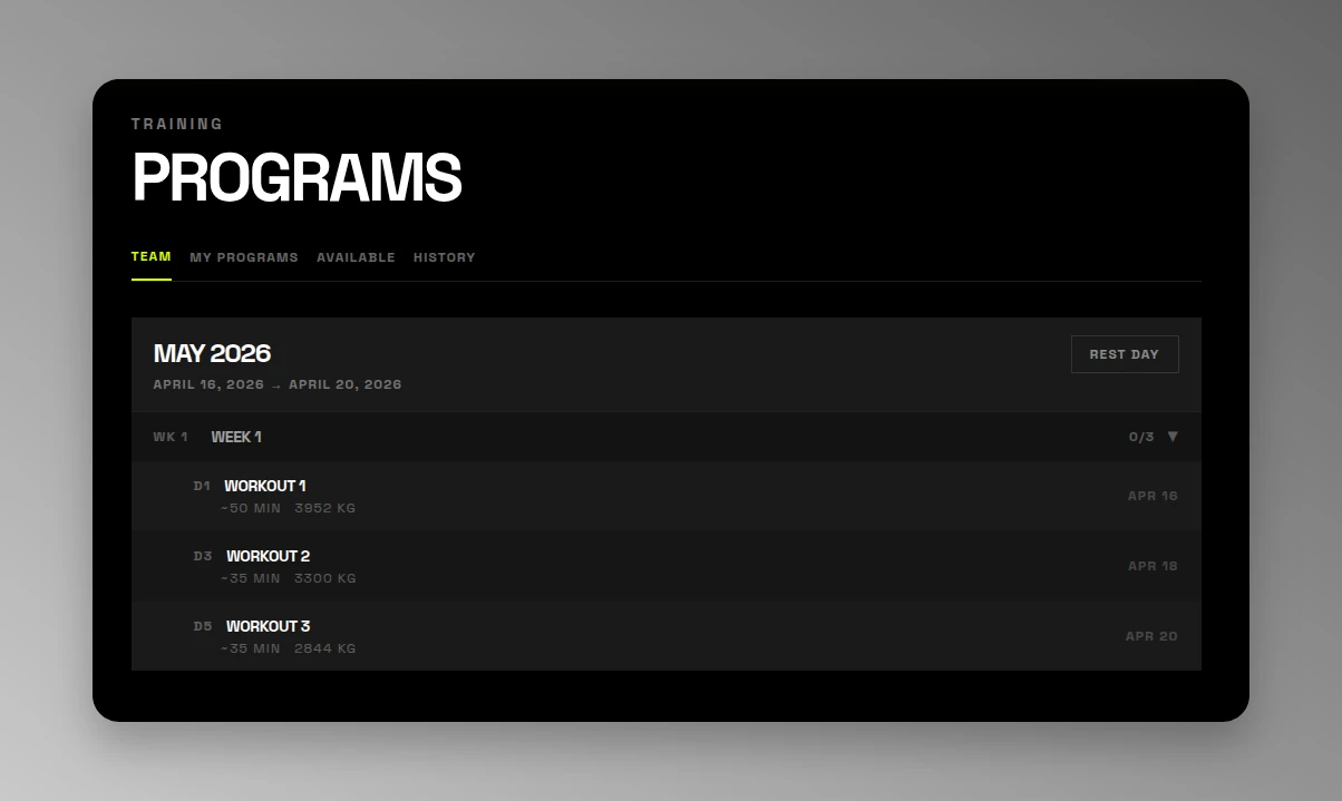 Programs screenshot